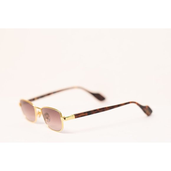 24k Gold Unisex Tortoise Rectangle Sunglasses - Delixs Caprice DX005 01 VP08 main image 2
